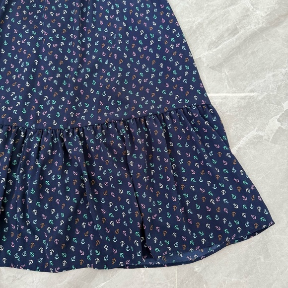 Women’s Talbots Anchor Print Flounce Hem Fit & Flare Notch Neck Dress Size 4 - Picture 8 of 16